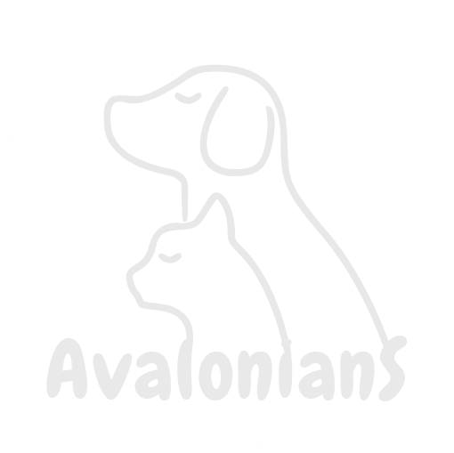 avalonians logga med en hund och katt